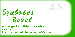 szabolcs webel business card
